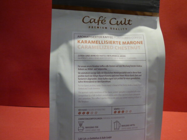 Premium Aroma-Kaffee Karamellisierte Marone 250g Aromapack