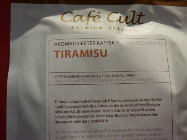 Premium Aroma-Kaffee Tiramisu 250g Aromapack
