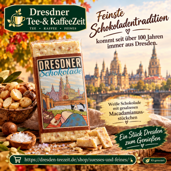 Dresdner Schokolade Macadamianuss 100g-Tafel (exclusiv)